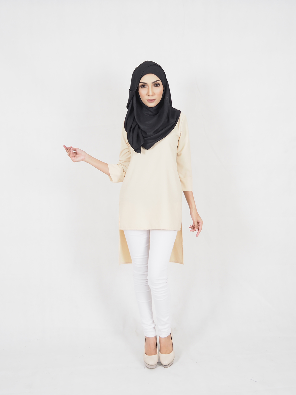 SW5372 PLUS SIZE WOMEN'S BLOUSE CREAM