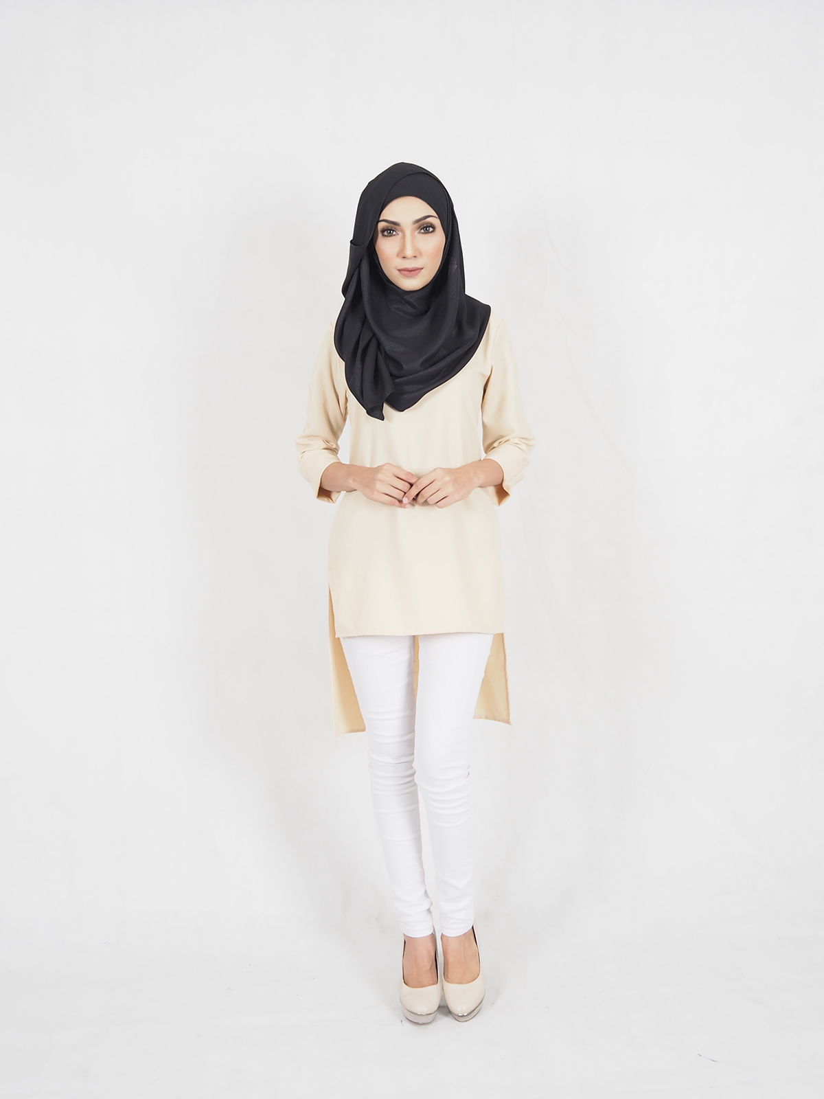 SW5372 PLUS SIZE WOMEN'S BLOUSE CREAM
