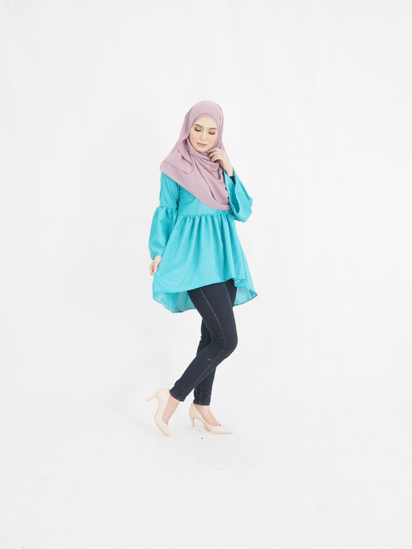 SW5374 PLUS SIZE FISHTAIL BLOUSE AS PICTURE 01