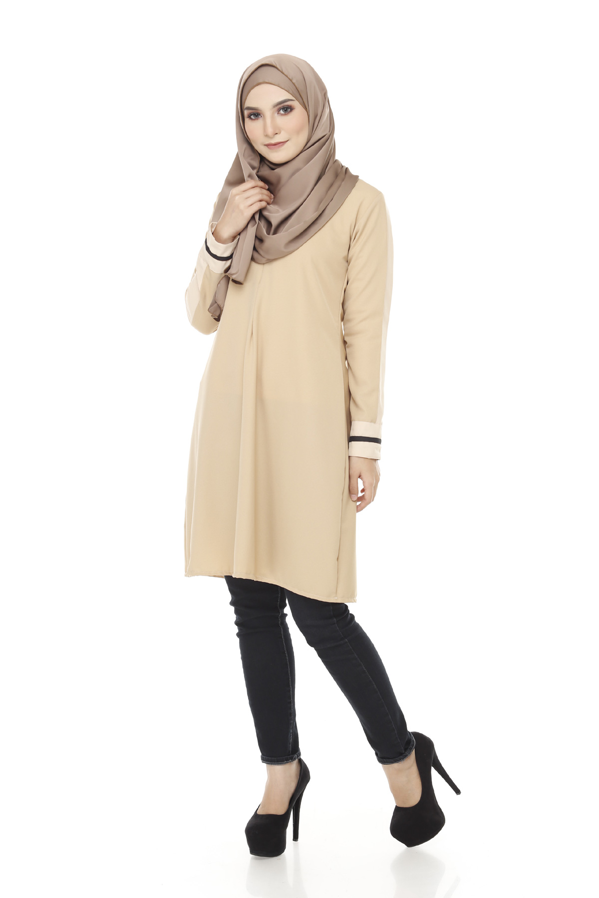 SW5375 MUSLIMAH PLUS SIZE BROWN