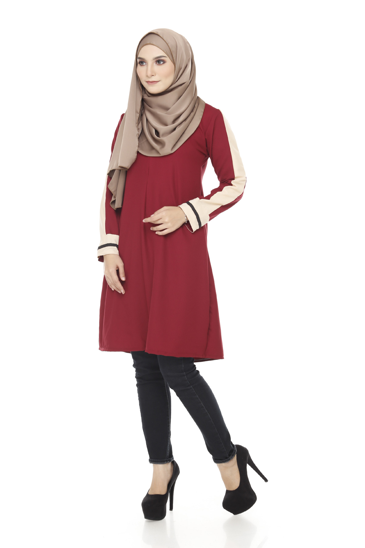 SW5375 MUSLIMAH PLUS SIZE MAROON