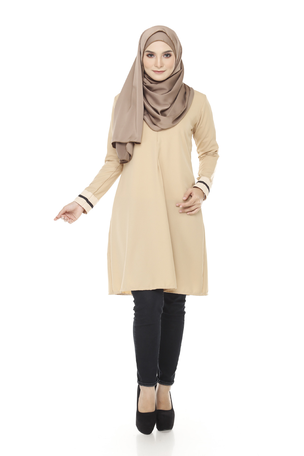 SW5375 MUSLIMAH PLUS SIZE BROWN