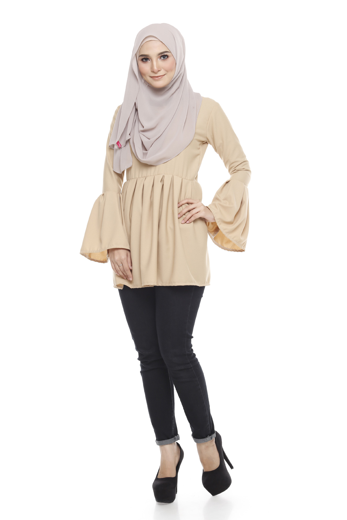 SW5376 STYLISH PLUS SIZE BLOUSE CREAM