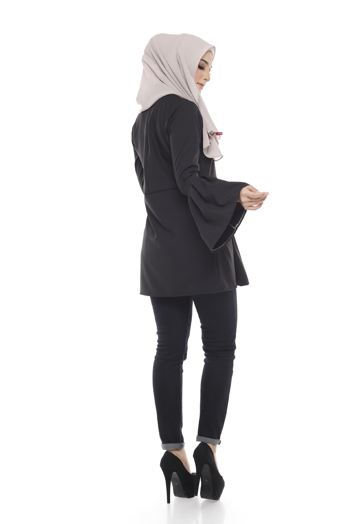 SW5376 STYLISH PLUS SIZE BLOUSE BLACK