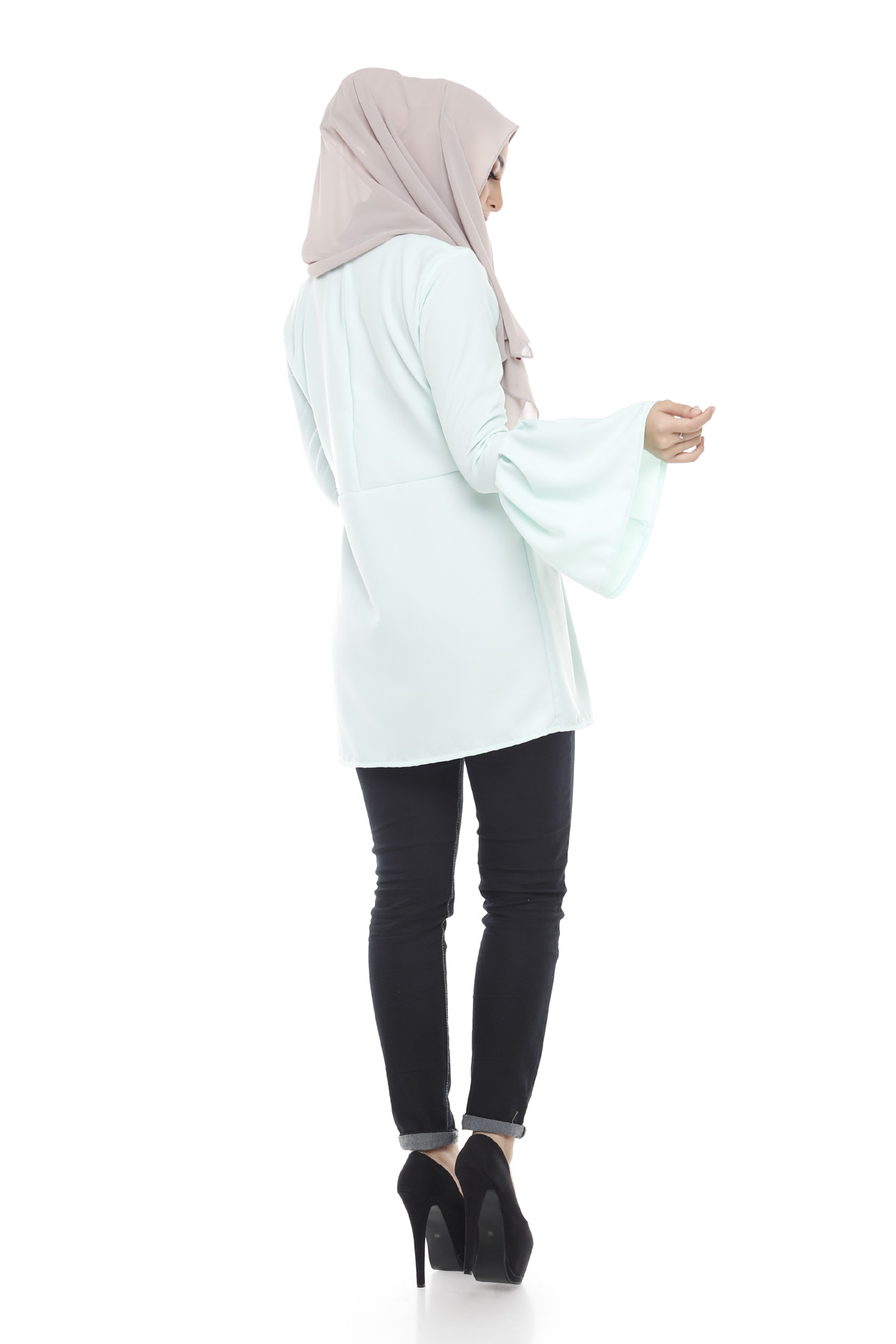 SW5376 STYLISH PLUS SIZE BLOUSE GREEN