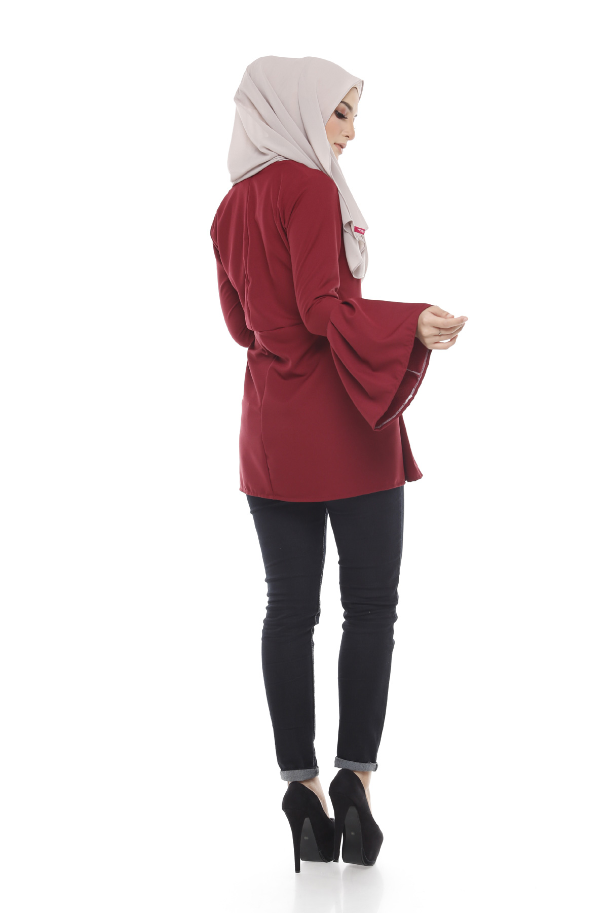 SW5376 STYLISH PLUS SIZE BLOUSE MAROON