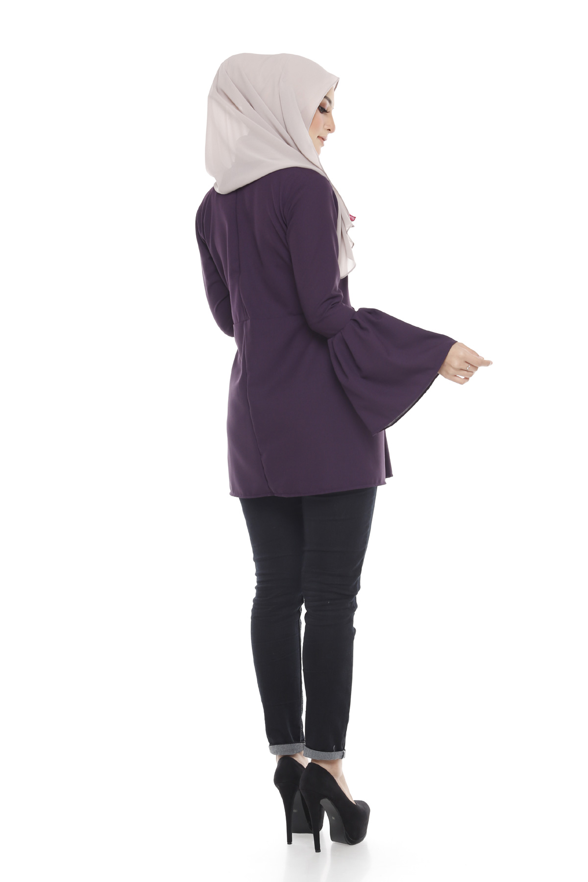 SW5376 STYLISH PLUS SIZE BLOUSE PURPLE
