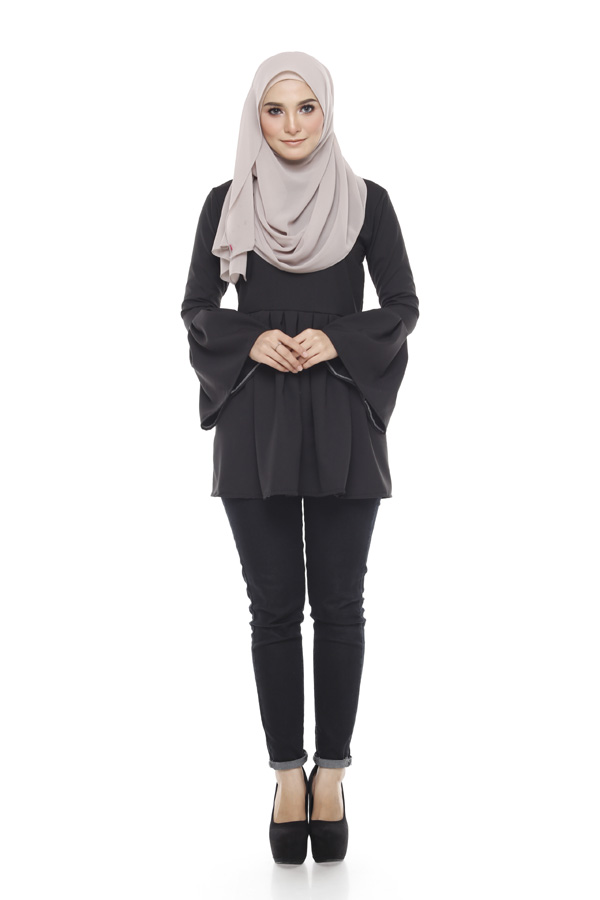 SW5376 STYLISH PLUS SIZE BLOUSE BLACK