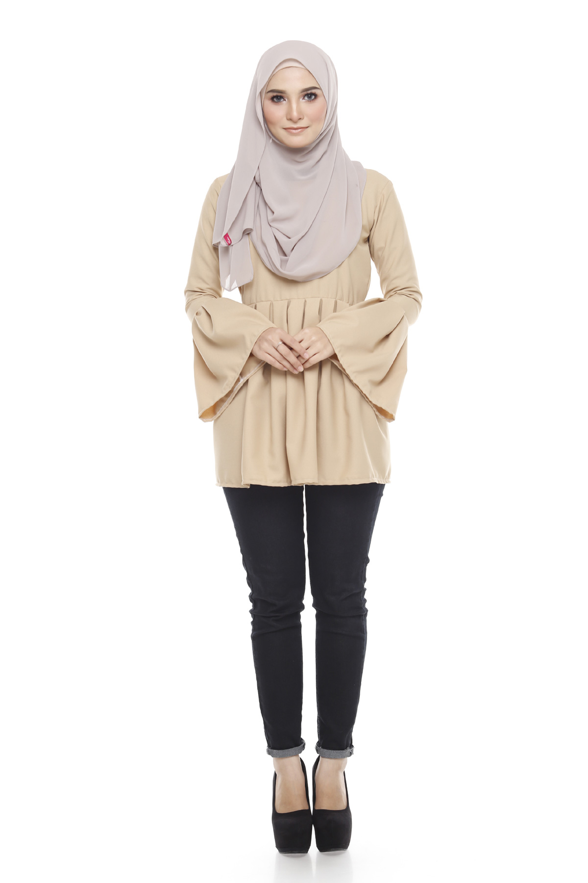 SW5376 STYLISH PLUS SIZE BLOUSE CREAM
