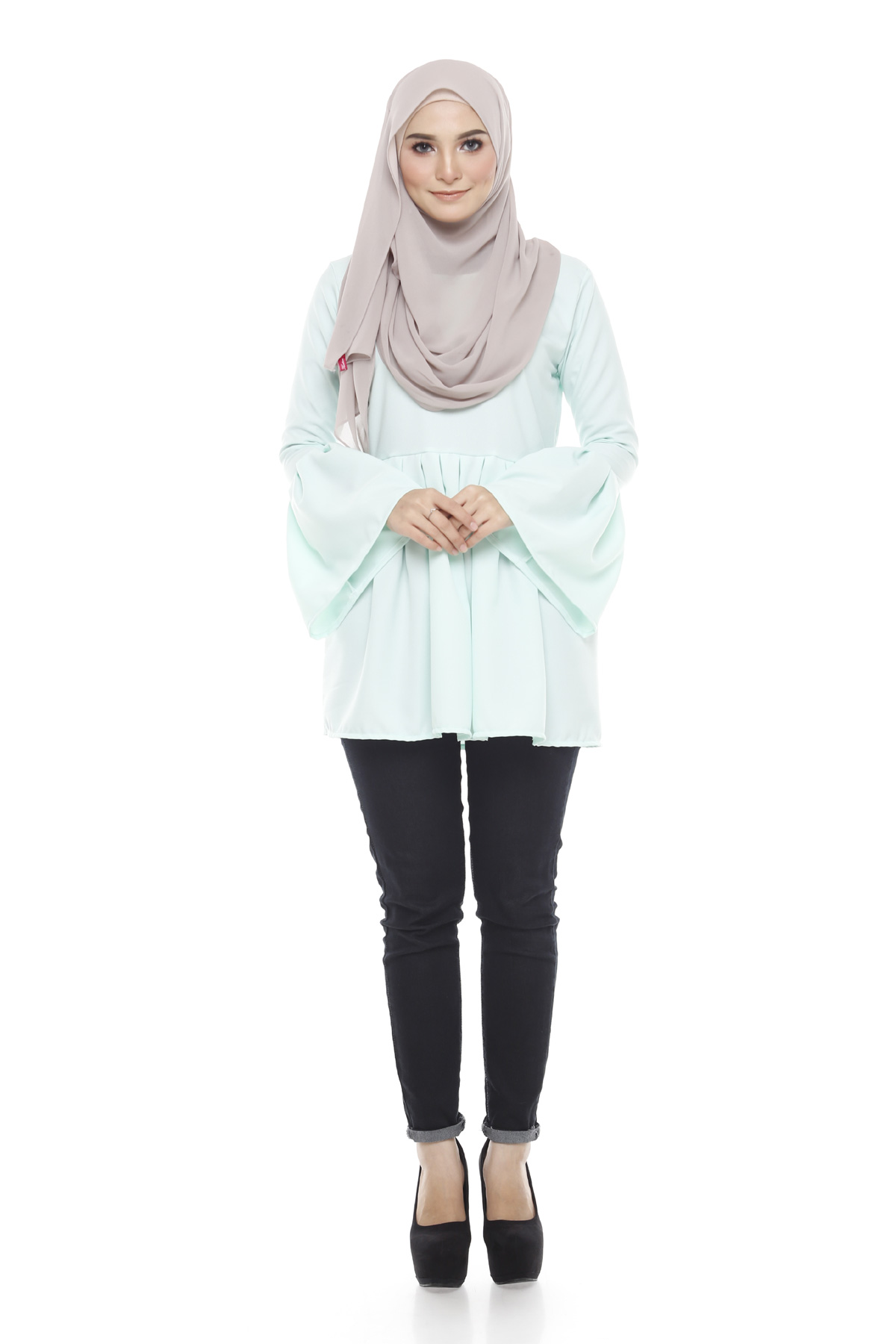 SW5376 STYLISH PLUS SIZE BLOUSE GREEN