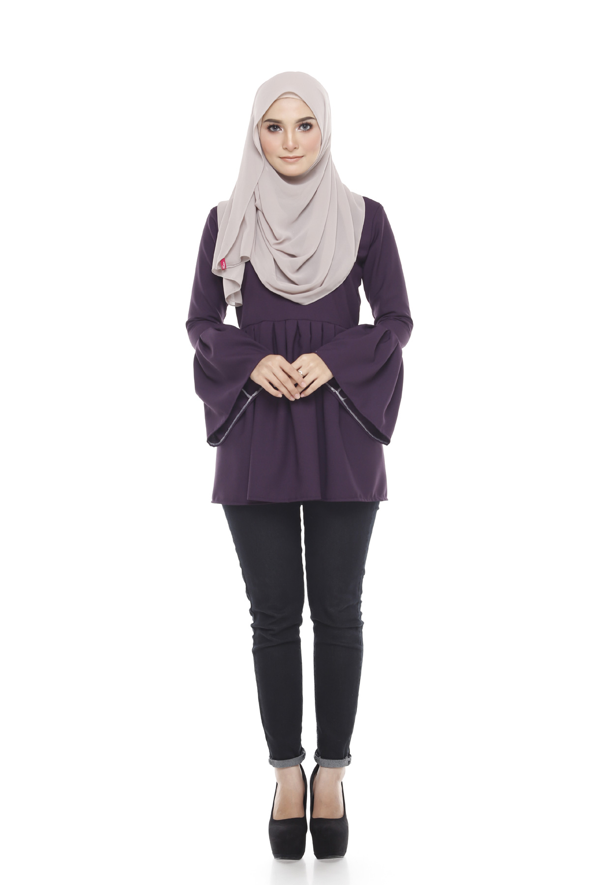 SW5376 STYLISH PLUS SIZE BLOUSE PURPLE