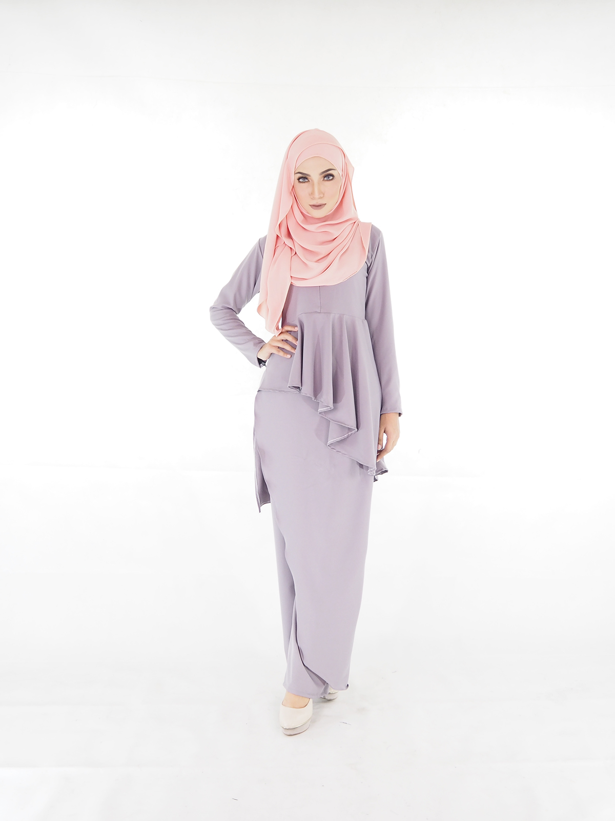 SW5377 Plus Size Blouse+Pants Palazzo Grey