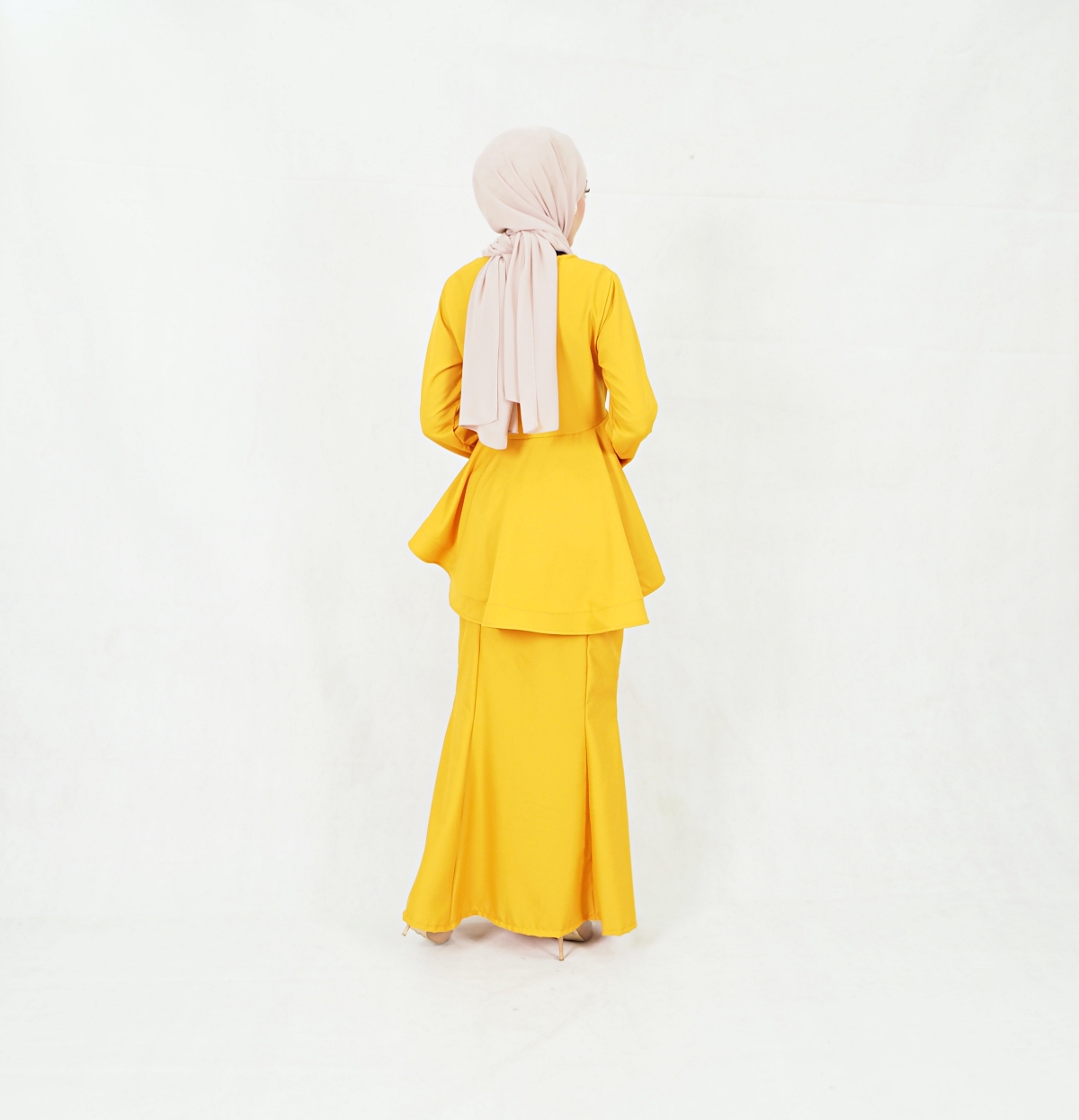 SW5379 Peplum Fishtail Baju Kurung Mustard