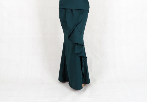SW5380 PLUS SIZE MAXI SKIRT EMERALD GREEN