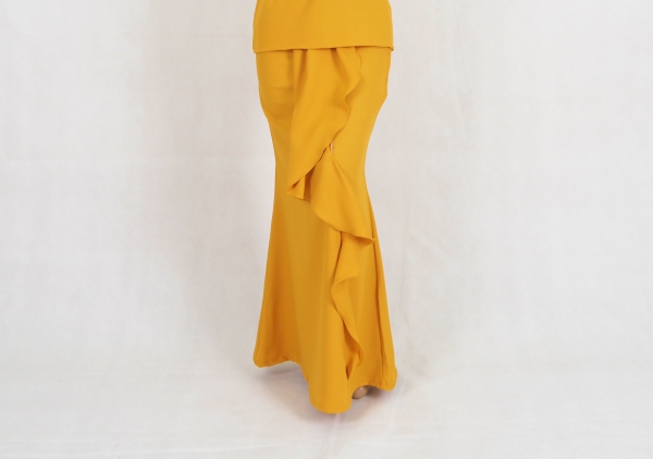 SW5380 PLUS SIZE MAXI SKIRT MUSTARD