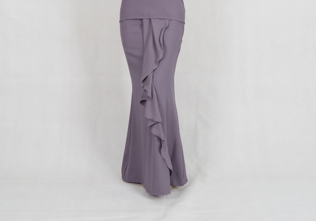 SW5380 PLUS SIZE MAXI SKIRT GREY  