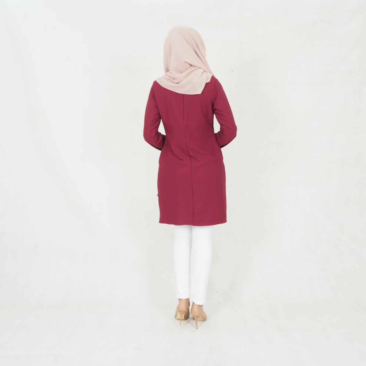 SW5381 Women's Long Sleeves Blouse Maroon