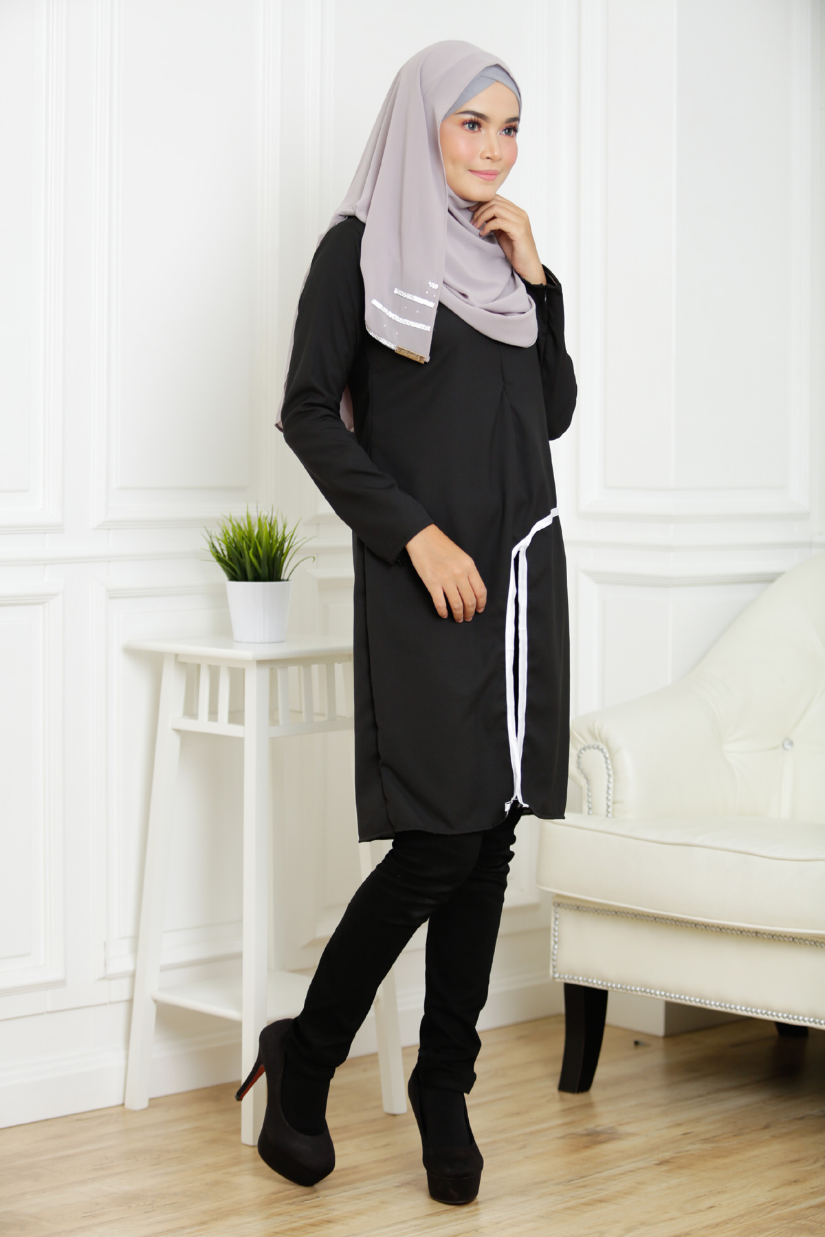 SW5382 (PLUS SIZE) MATERNITY BLOUSE BLACK