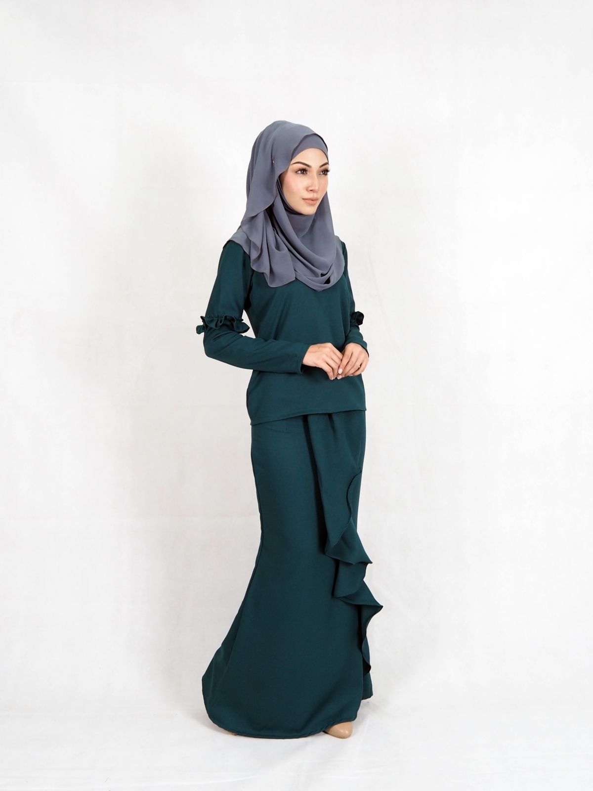 SW5383 MODERN MATERNITY MUSLIMAH BAJU KURUNG EMERALD GREEN