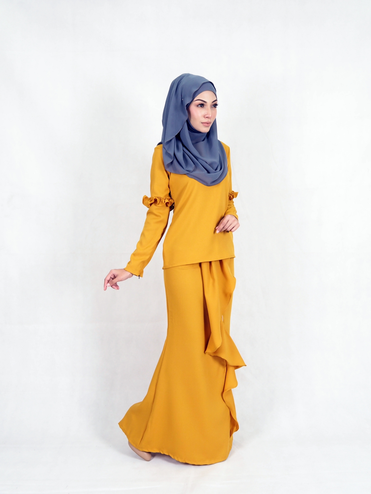 SW5383 MODERN MATERNITY MUSLIMAH BAJU KURUNG MUSTARD