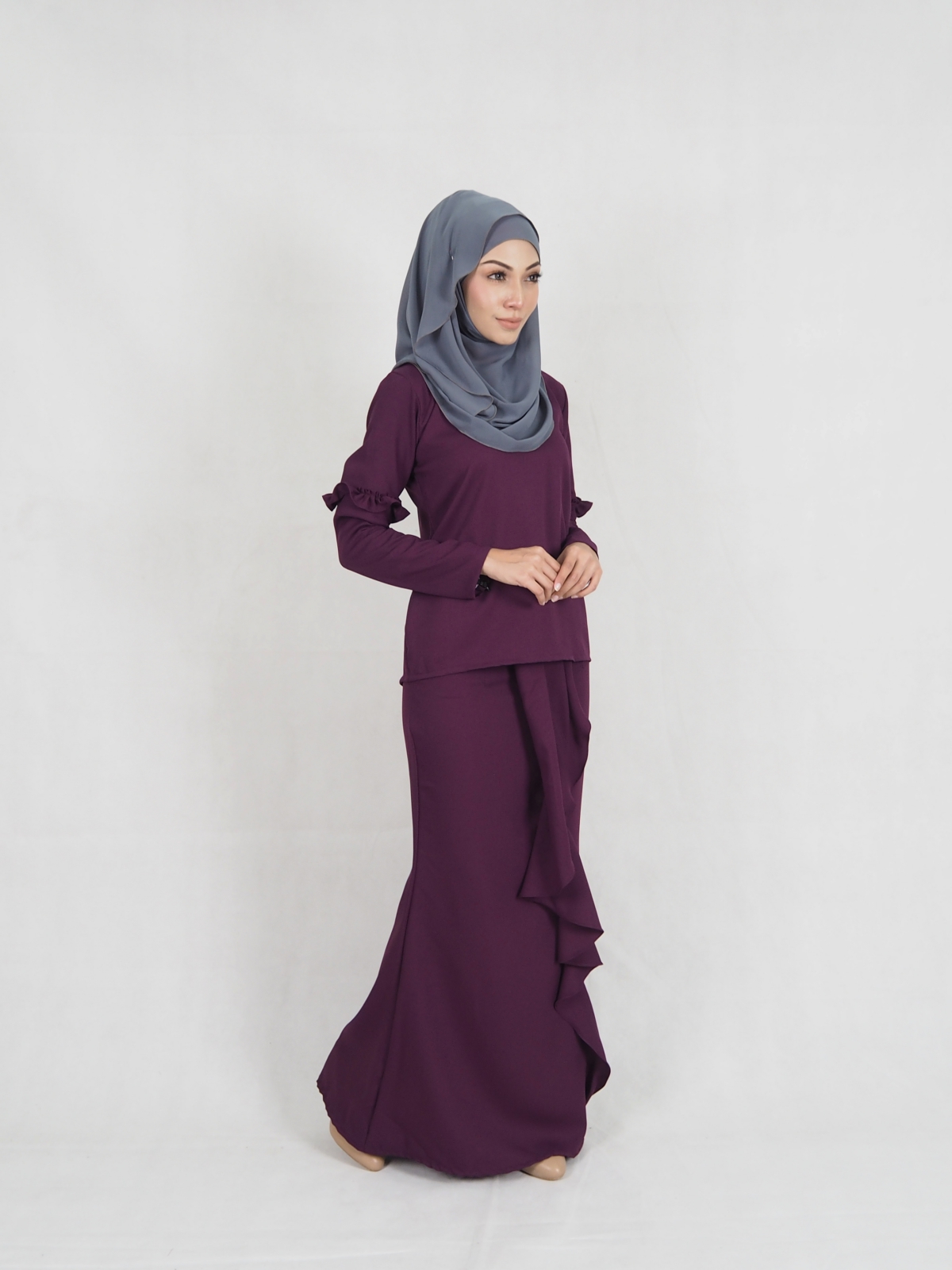 SW5383 MODERN MATERNITY MUSLIMAH BAJU KURUNG PURPLE