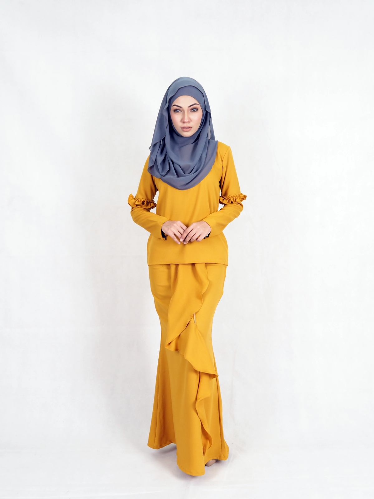 SW5383 MODERN MATERNITY MUSLIMAH BAJU KURUNG MUSTARD