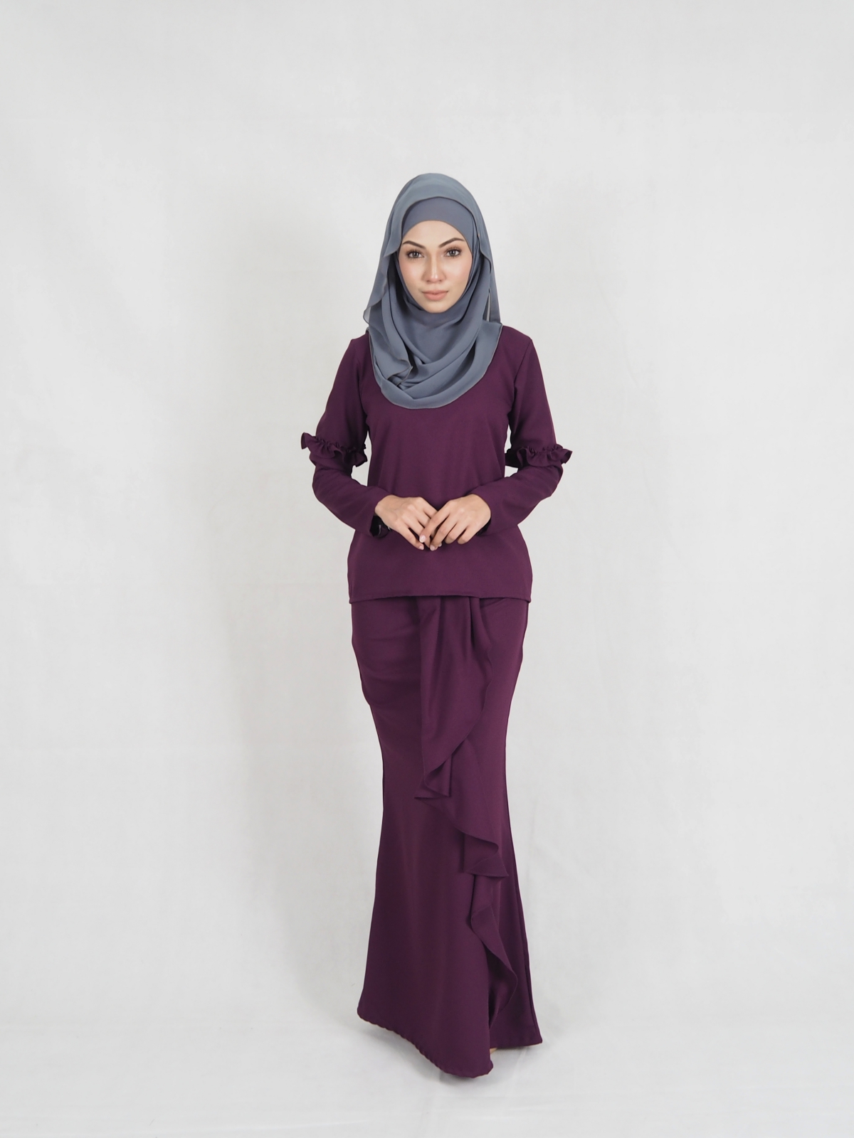 SW5383 MODERN MATERNITY MUSLIMAH BAJU KURUNG PURPLE