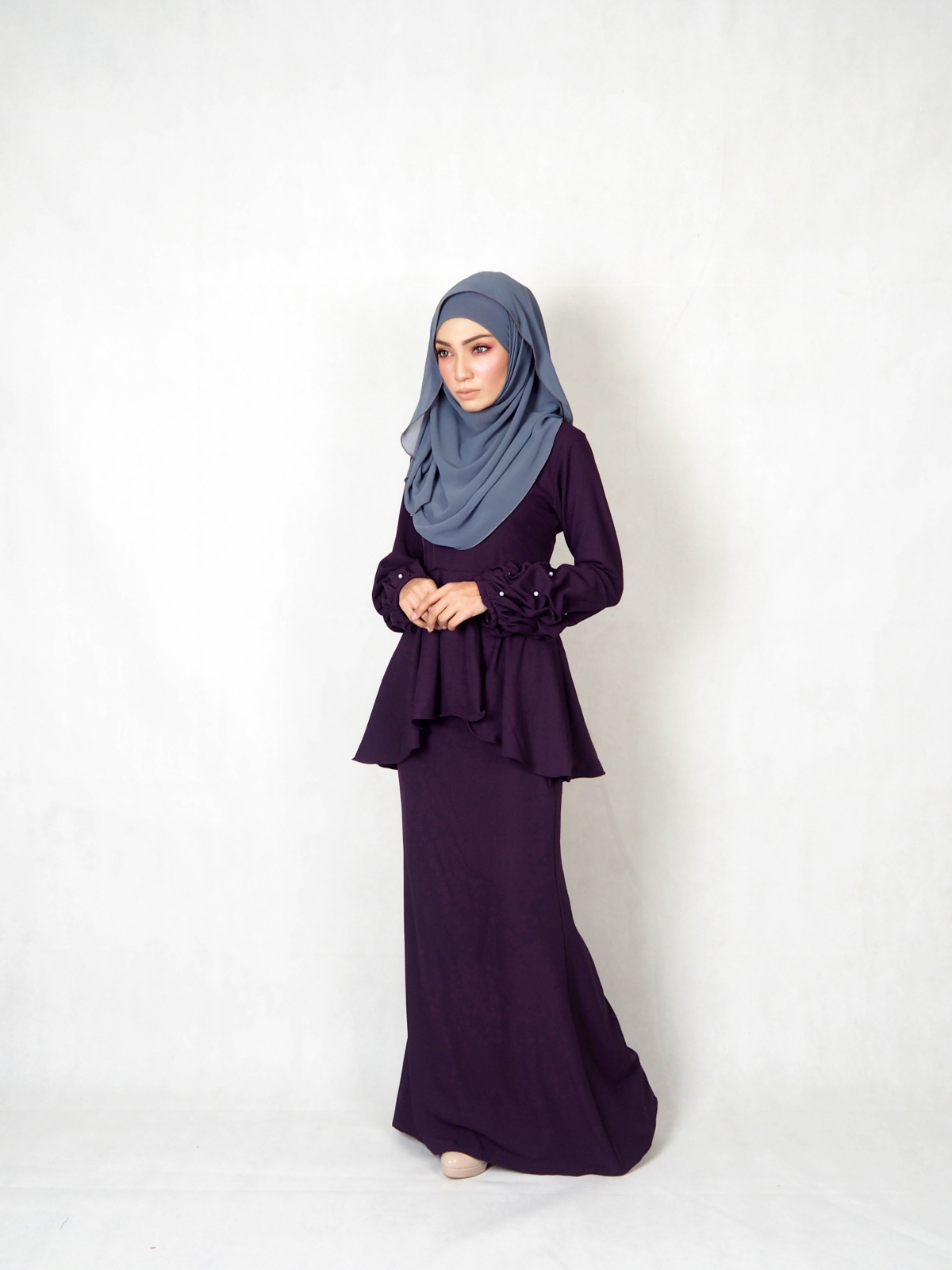 SW5385 MATERNITY PEPLUM BAJU KURUNG PURPLE