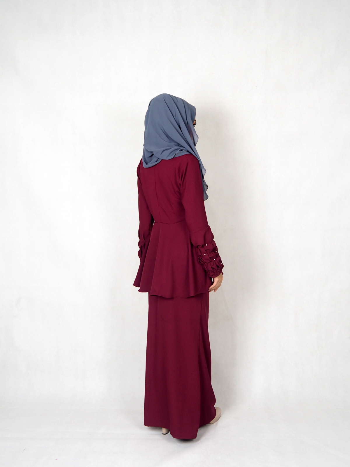 SW5385 MATERNITY PEPLUM BAJU KURUNG MAROON