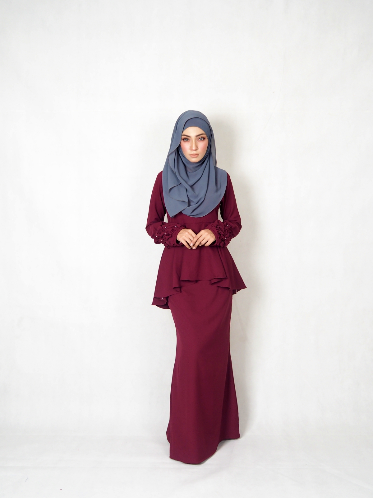 SW5385 MATERNITY PEPLUM BAJU KURUNG MAROON