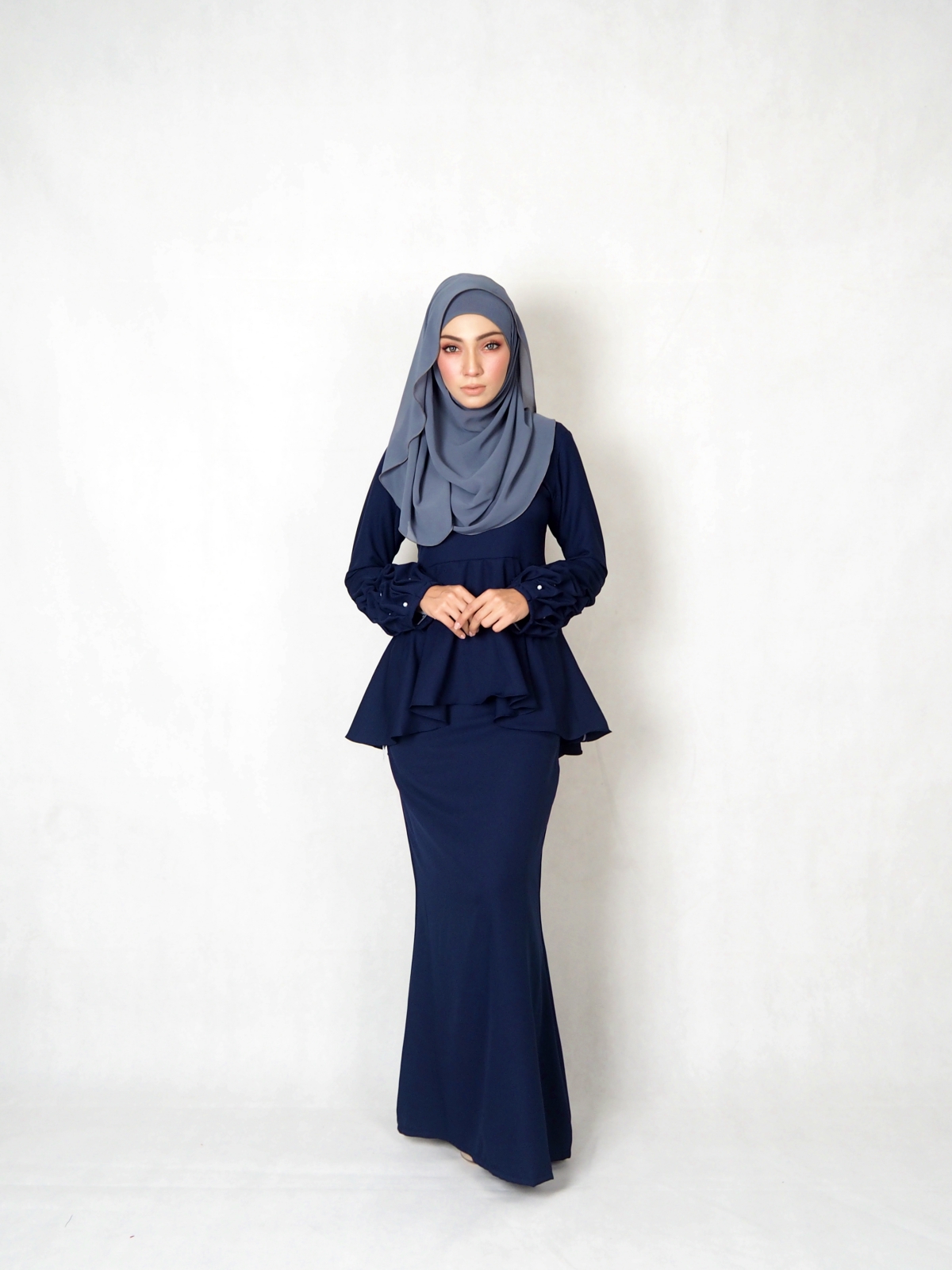 SW5385 MATERNITY PEPLUM BAJU KURUNG NAVY BLUE