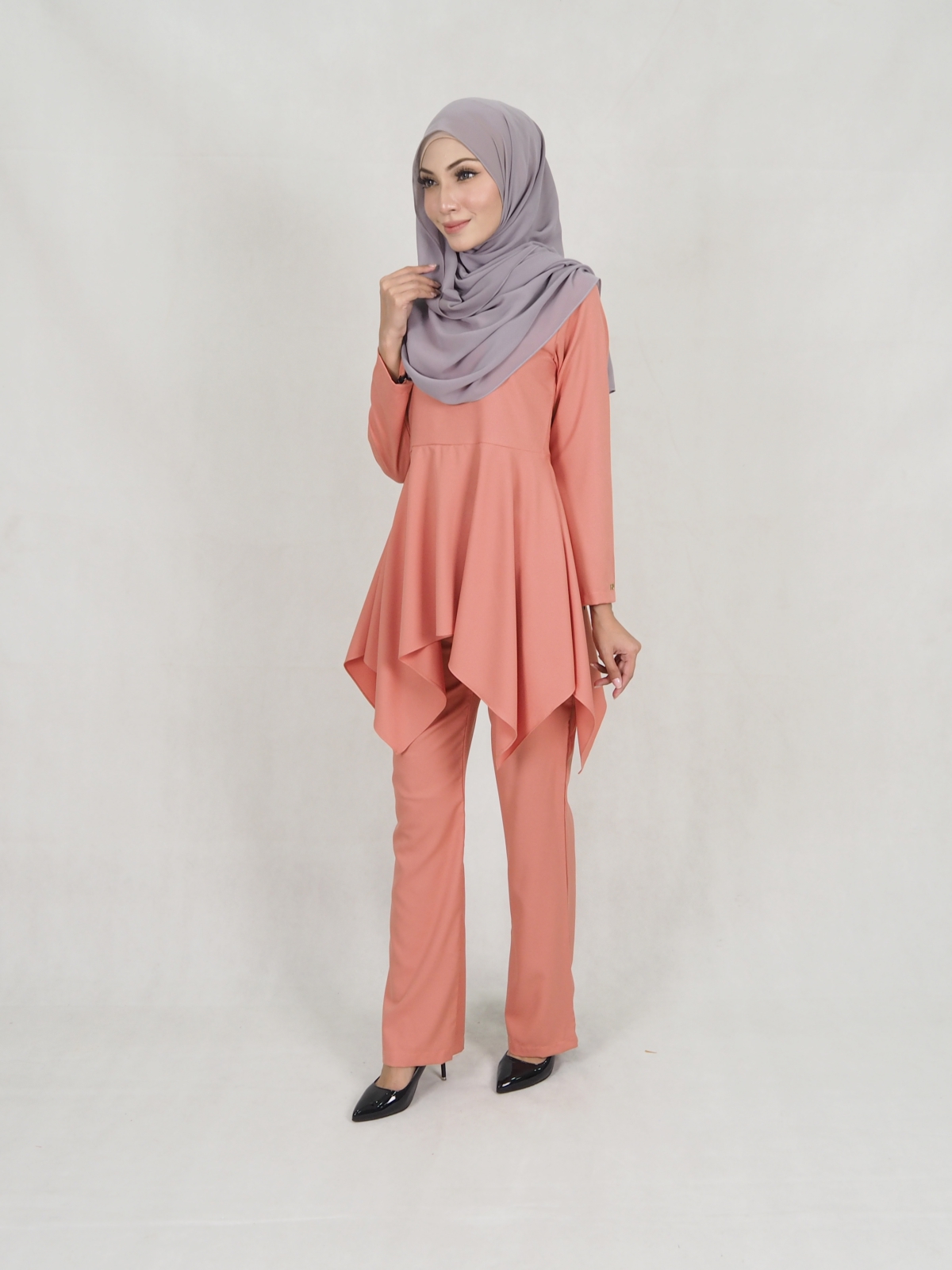 SW5389 (BREASTFEEDING) BLOUSE & PALAZZO PANTS  PEACH