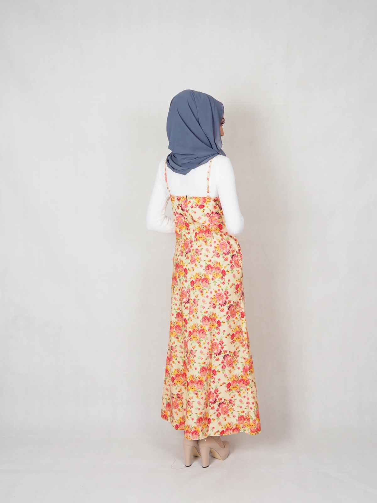 SW5360 FLORAL PRINTED DRESS YELLOW