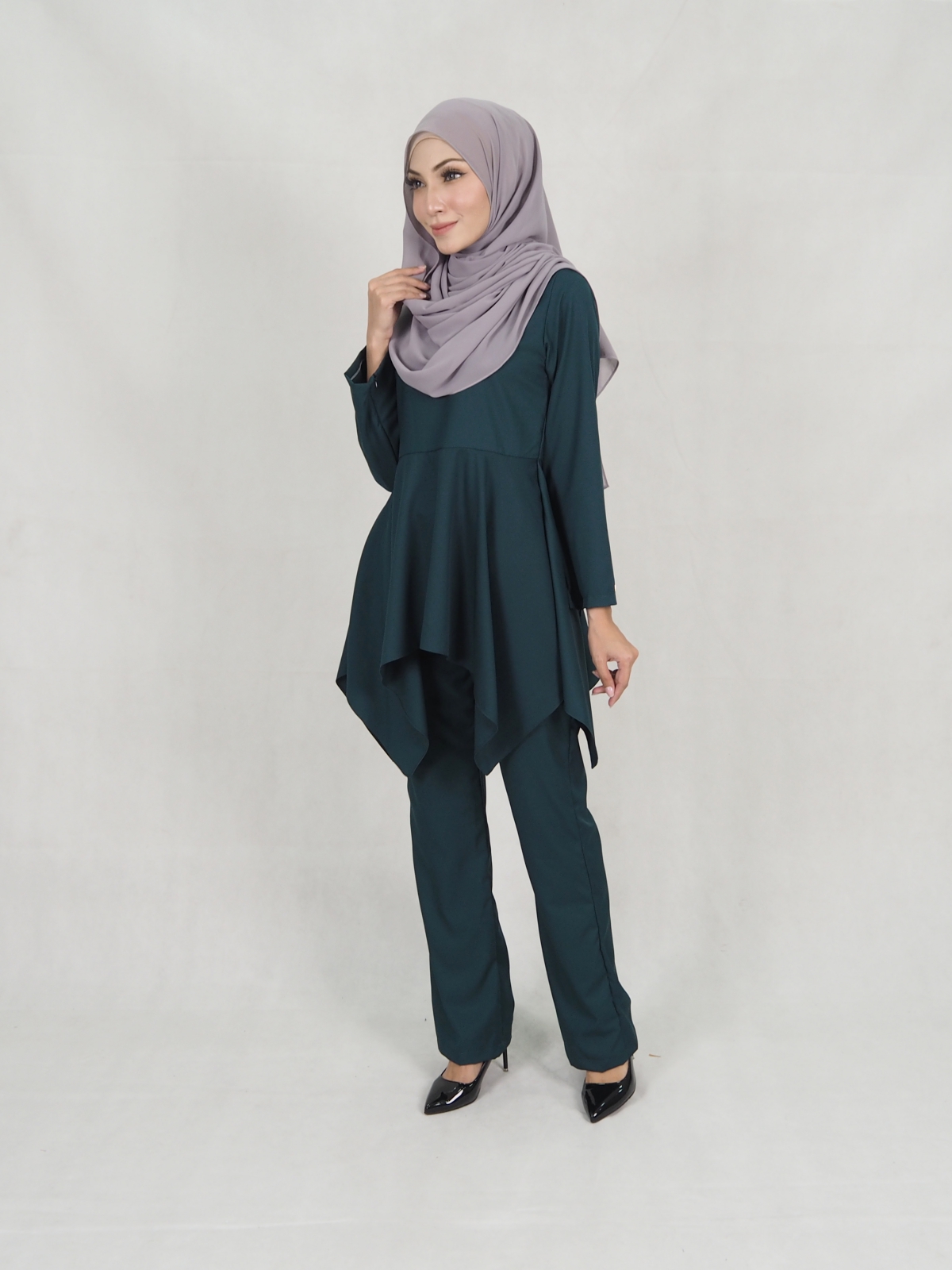 SW5389 (BREASTFEEDING) BLOUSE & PALAZZO PANTS  EMERALD GREEN