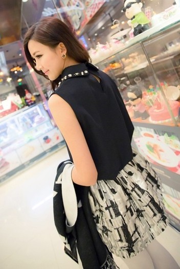 BM71303 Glitter Beads Top Black