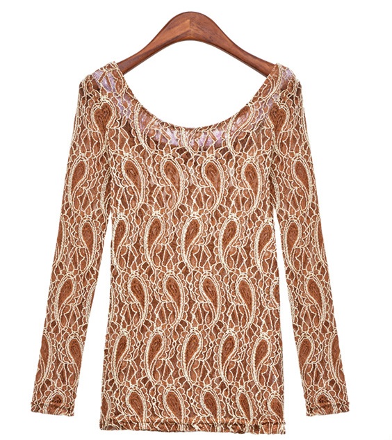 BM71307 Casual Lace Top Brown