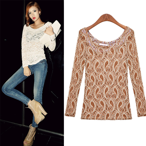 BM71307 Casual Lace Top Brown