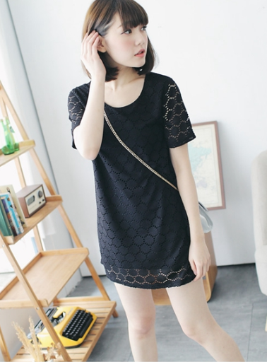 BM71311 Korean Lace Top Black