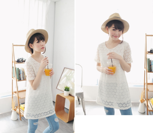 BM71311 Korean Lace Top White