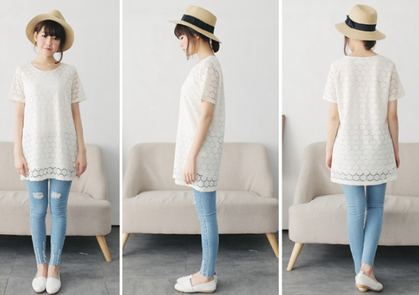 BM71311 Korean Lace Top White