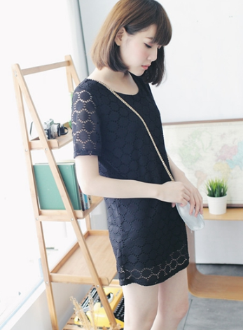 BM71311 Korean Lace Top Black