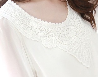 BM71312 Collar Lace Blouse White