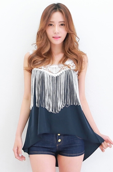 BM71317 Fringe Sexy Top As Picture