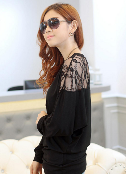 BM71321 Korean Lace Top Black