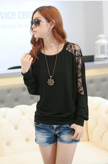 BM71321 Korean Lace Top Black
