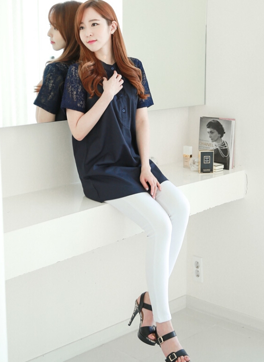 BM71336 Button Blouse Navy