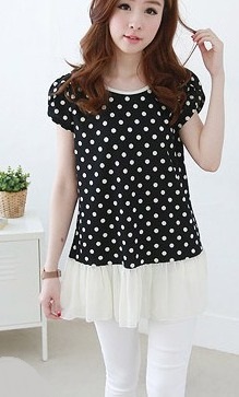 BM71338 Polka Dot Top Black