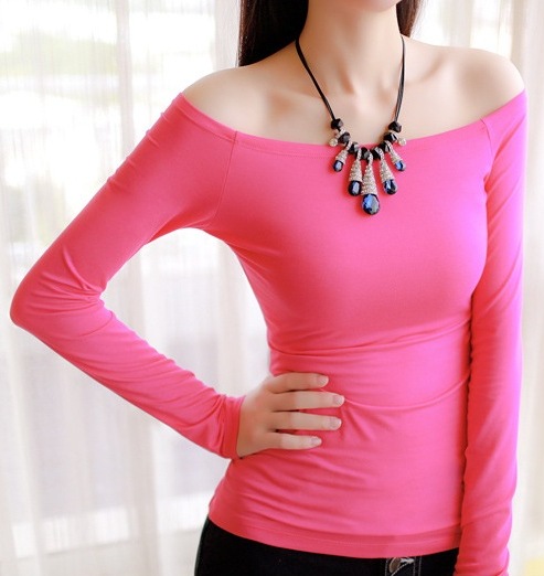 BM71346 Sexy Off Shoulder Top Pink