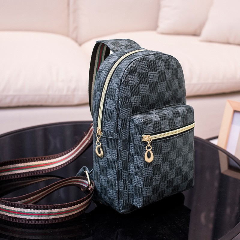KW80777 Women's Checker Chest Bag Blue