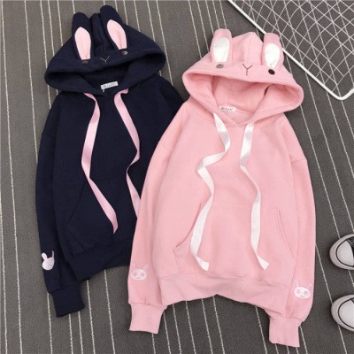 KW80789 Rabbit Women's Hoodie Pink 